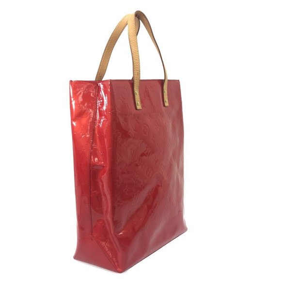 Auth LOUIS VUITTON Reade MM Rouge Monogram Vernis Handbag - Picture 3 of 14